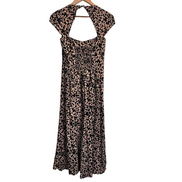 Reformation Elton Midi Dress Womens Size 0 Leopard Print Cutout Short Sleeve - Picture 4 of 8